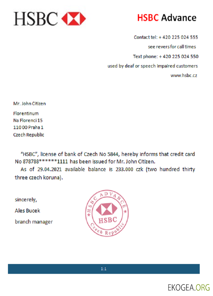 Tchèque , HSBC , reference